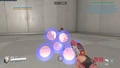 Visualisation of many projectiles and hitscan hitboxes