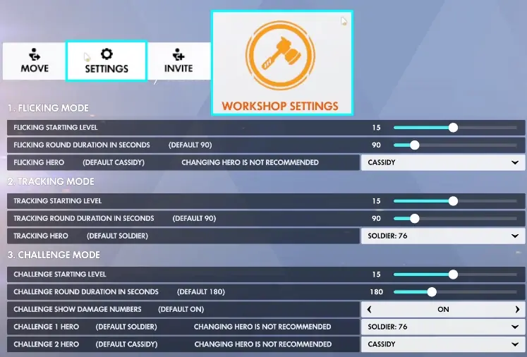workshop settings